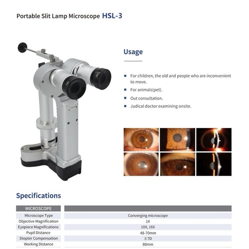 Portable slit lamp microscope - slit,