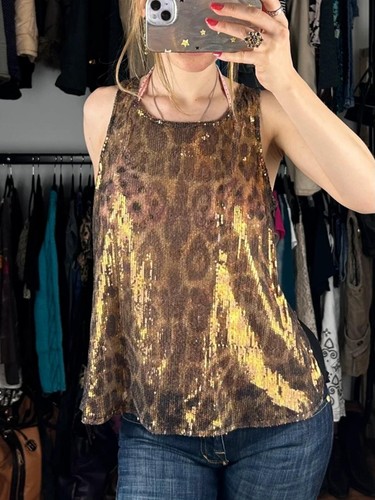 Vintage sheer cheetah sequin - sheer,