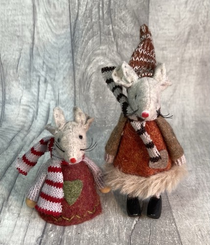 Small hand crafted felt mice - 2,