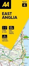 AA Road Map East Anglia by N.A. Sheet map, folded