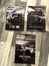 Luxury car posters fashion prints grey black monochrome home decor A2 A3 A4 8x10