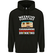 Caravan Weekend Forecast Caravanning Mens 80% Cotton Hoodie