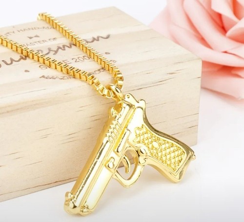 Golden gun pistol revolver - golden, gun,