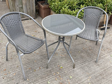 Grey Rattan Aluminium Bistro Set