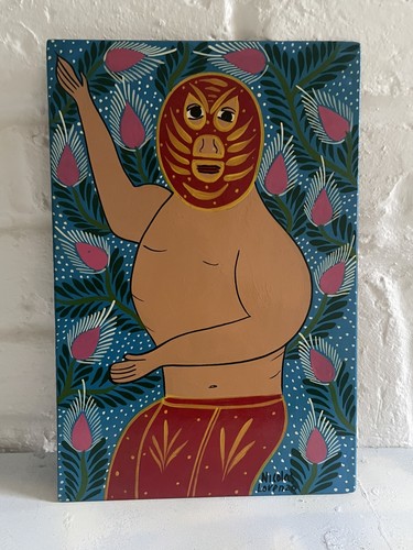 Folk art retablo - art,, familia