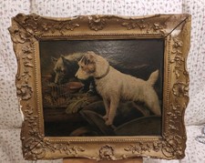 ANTIQUE VICTORIAN TERRIER DOG RAT PRINT BY FANNIE MOODY