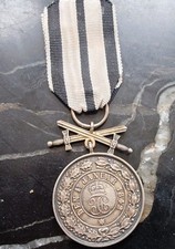 WW1 German Hohenzollern Silver Merit Medal with gilt swords, Original, Scarce
