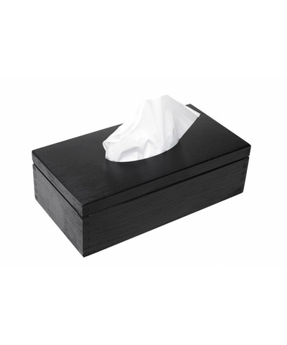 Black wooden tissue box napkin