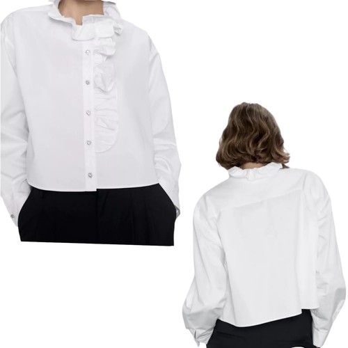 Zara blouse ruffle collar - zara,