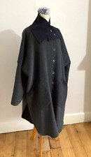 Terry Macey Heavy Wool Very Oversized Coat Cape Chest 66in S Removable Collar