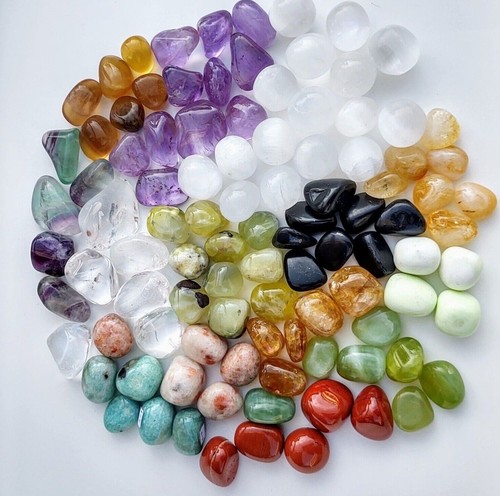 Crystal quartz tumblestones - crystal,