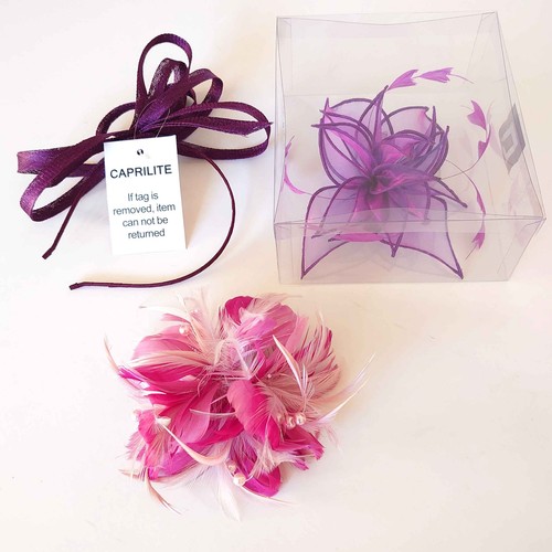 Fascinators job lot pink - fascinators,