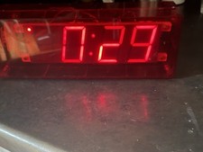 Habitat Jonas Damon Retro Digital Clock – Vintage Red Display (Faded Segments)