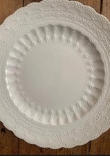 REDUCED 4 JEWEL Antique Copeland Spode 10”Dinner Plates Embossed Circles Stars  