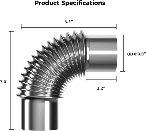 Stainless steel inch - stainless, 90°