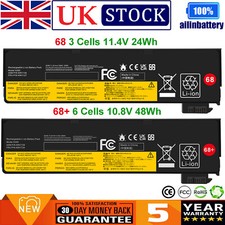 68/68+ Laptop Battery for Lenovo ThinkPad X240 X250 X260 X270 T440 T450 T460 UK