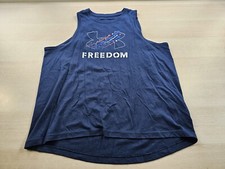 Under Armour Blue Freedom Heatgear Sleeveless Tank Vest Top Size YLG Youth Large