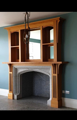 Wood oak fireplace - wood, surround