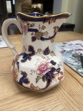 Mason's Ironstone Pitcher Jug Blue Mandalay Hand Painted England 17cm