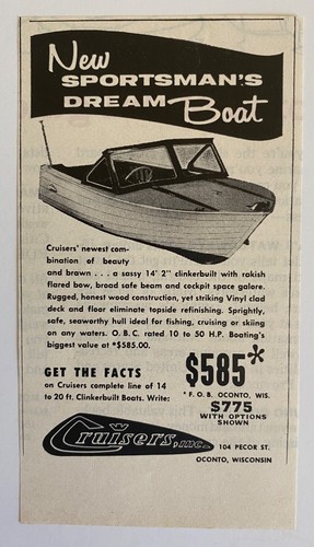 1961 cruisers 14ft sportman s - cruisers, 14ft.