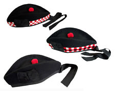 Scottish Wool Glengarry Hat, Black Watch Glengarry Hat, Pipe Band Glengarry Hat