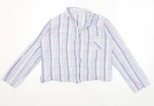 Secret Possessions Womens Purple Plaid Cotton Blend Pyjama Top Size 12
