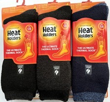 3 Pack Plain Heat Holders Socks Thermal Tog 1.6 size 6-11 Various Colours