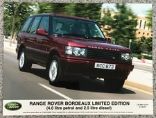 RANGE ROVER Bordeaux Limited Edition Colour Press Photo Jun 2001 LR-0601-0121