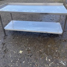 Stainless Steel Corner Wall Bench / Prep Table 1900mm Long Heavy Duty