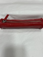 beck sondergaard Red Leather Zipped Pencil Case