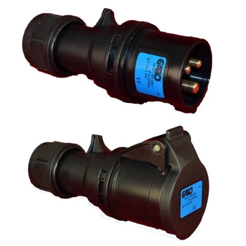 16a black plug socket - black, caravan