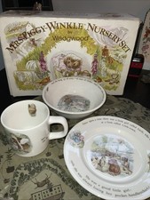 Wedgewood Beatrix Potter Breakfast Set  Plate Bowl & Egg Cup Mrs Tiggy-Winkle