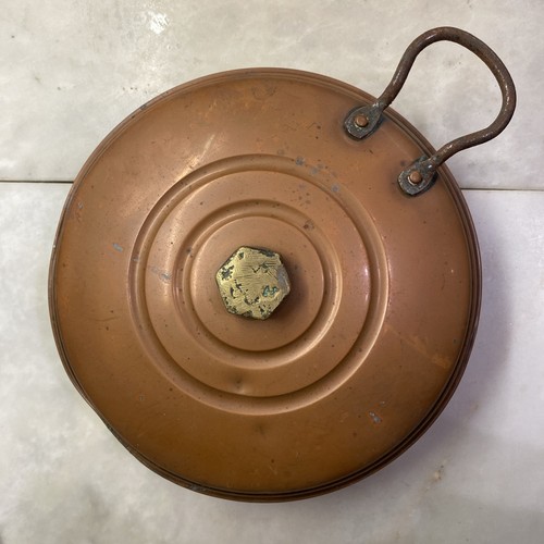 Vintage copper bedwarmer with - vintage,