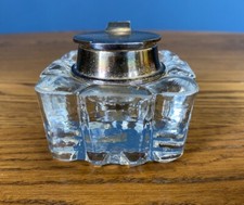 antique cut glass inkwell