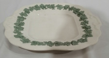 Wedgwood Etruria&Barlaston Embossed Queensware Green Cream Square Plate