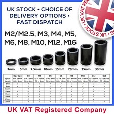 Black nylon spacers - black, plastic