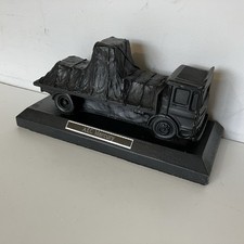 Vintage Coal Carved Black Figurine Ornament Vehicle AEC Mercury Truck Van Lorry
