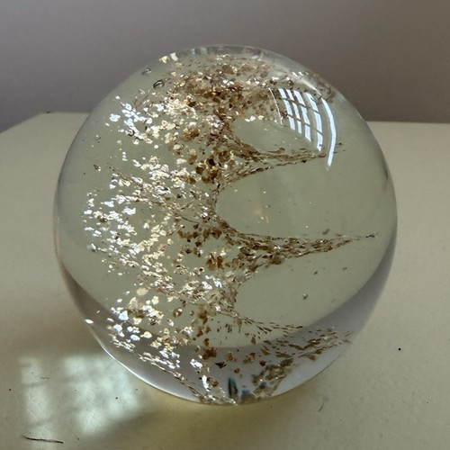 Clear glass paperweight sphere - clear,