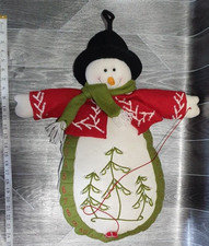 Snowman Advent Calendar  Hanging Plush Beaded Christmas Countdown 23" x 18" ish