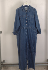 M&S Women's Blue Denim Jumpsuit Size 18 New F2
