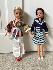 Sindy 1970’s Vintage Bundle, 2 Dressed Sindys, Bed, Yellow Car & Caravan