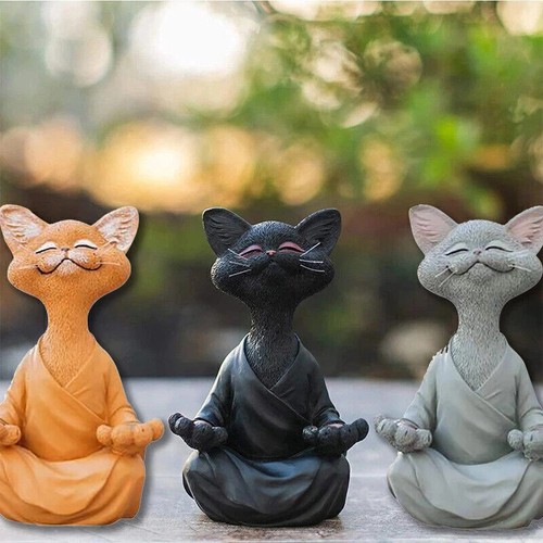 Buddha cat figurine - cat, meditation