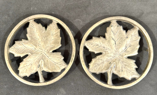 Vtg gold brass kitchen trivets - brass,