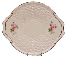 Vintage Donegal Plate Ceramic Parian China with Irish Roses 24.5 cm max   536