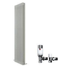 Vertical Radiator Traditional Triple Column with Valve White Rad 1800x470mm