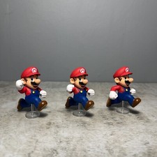 3 X Super Mario 2.5” Jakks Pacific Figures Cake Toppers With Stands