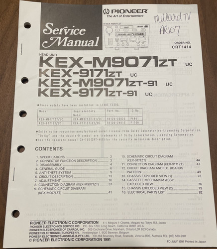 Pioneer kex m9071zt - pioneer, 9171zt