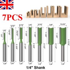7Pcs 1/4" Shank Single Double
