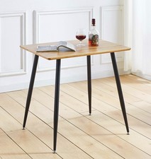 Dining Table, Small 2 Seater Kitchen Table, Oak Effect Top Kitchen Table (80cm)