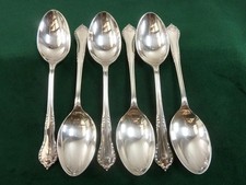 6 Nice Vintage James Dixon Dessert Spoons Forks Silver plated EPNS #3